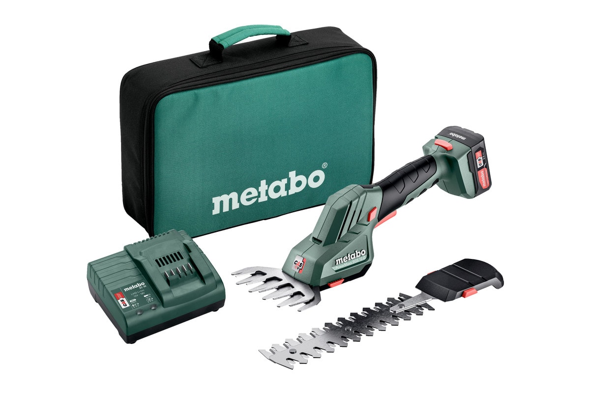 Metabo busk- og græssaks PowerMaxx SGS 12 Q med 1x2Ah batteri og lader