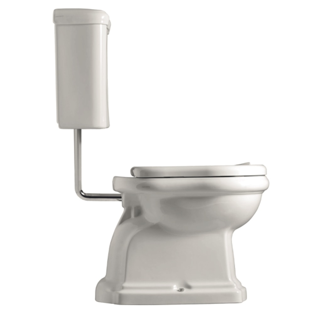Lavabo Retro Low toilet blank sort/krom rør med P-lås - Gulvstående toilet, Toiletter