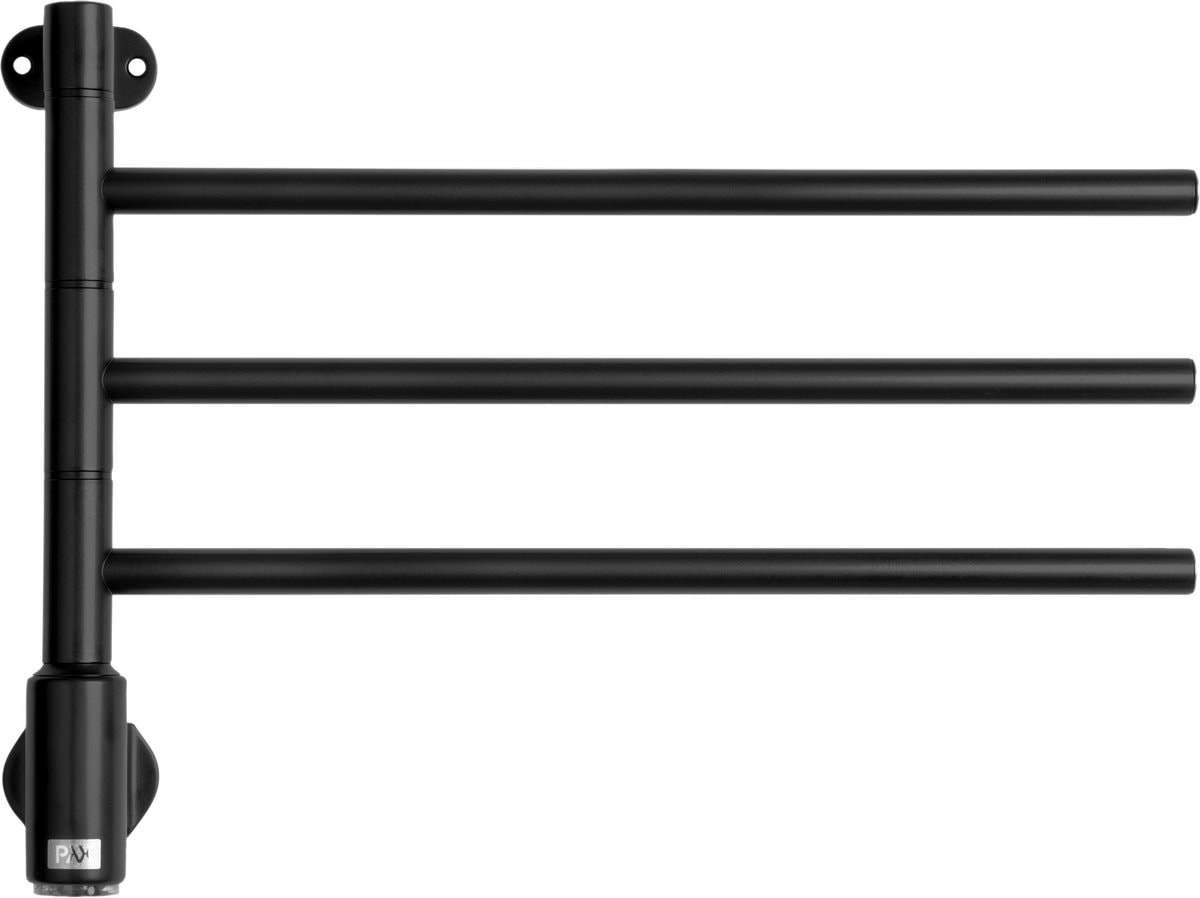 Kriss Flex 1 håndklædetørrer matsort med 5 arme og timer 50W 597 x 550 mm