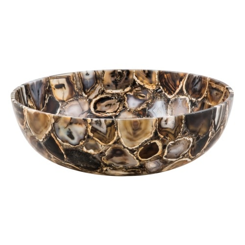 GemLook GL103 håndlavet håndvask i brun agat Ø40 cm