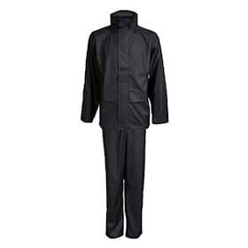 Elka DryZone regntøj med jakke og taljebukser i sort. Størrelse 5XL