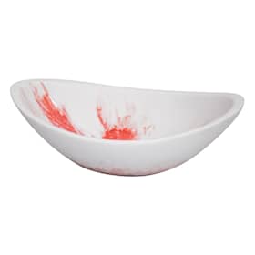 GemLook GL440 håndlavet håndvask i hvid og rød resin oval 41 x 30 cm