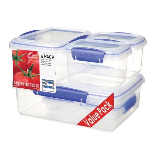 Sistema Klip It opbevaringsbokse 6 stk.