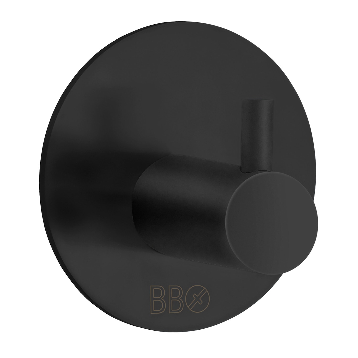 Beslagsboden enkelkrog i sort med tap, selvklæbende Ø48 mm