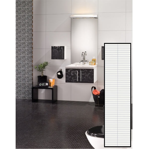 Fibo vådrumspanel 3091-F03 HG Denv. White Fortissimo, 2 stk. 11x620x2400mm