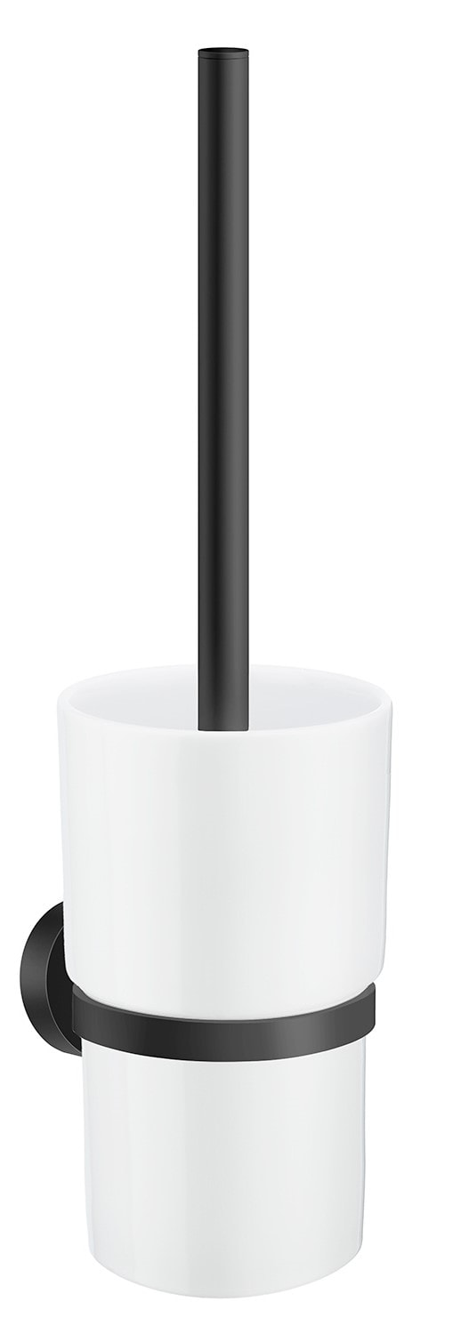 Smedbo Home WC-børste i mat sort/porcelæn H380 mm