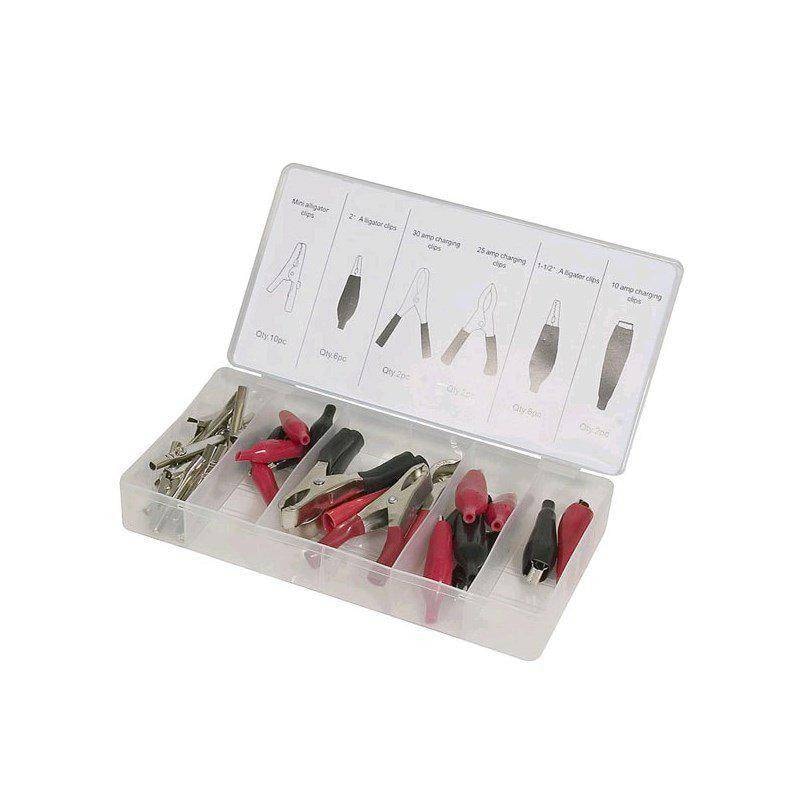 Germ sortimentsæske med krokodillenæb og ladeklemmer 28 stk.