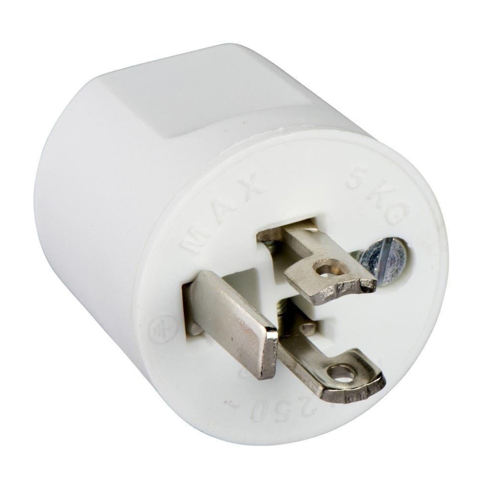 LK lampestikprop hvid 2-leder med jord