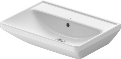 Duravit D-Neo håndvask med overløb til væg hvid højgl. 1 hanehul 600x165x440 mm