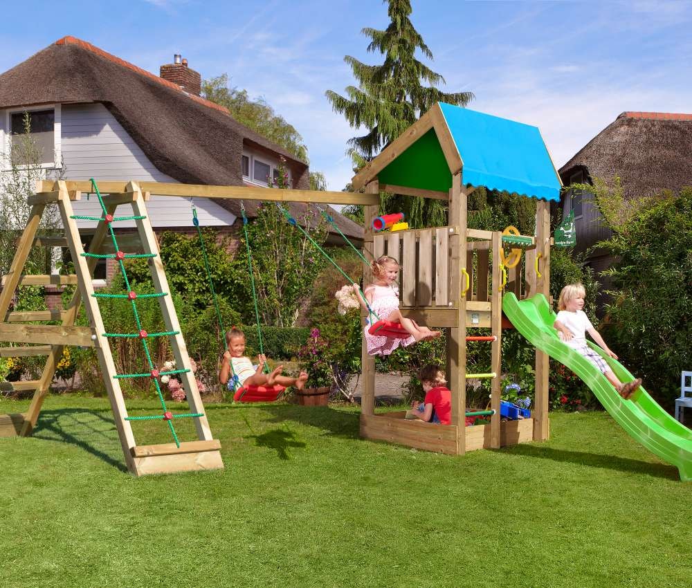 Jungle Gym Home legetårn med 2-Climb Modul 220 og rutsjebane