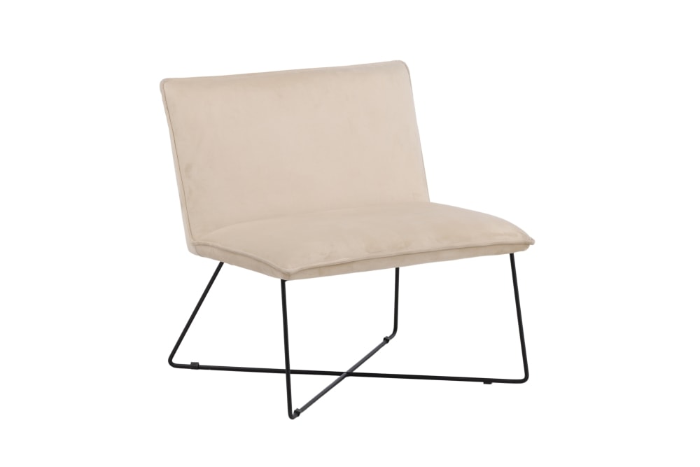 Venture Design X-lounge lænestol i sort/beige velour