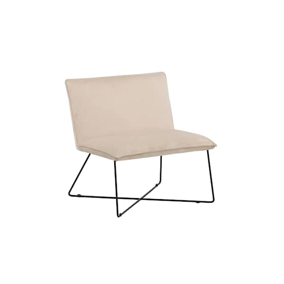 Venture Design X-lounge lænestol i sort/beige velour