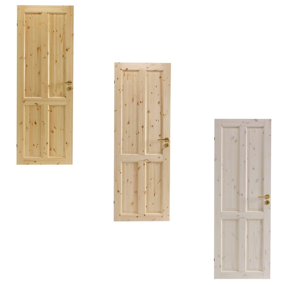 Swedoor Tradition 04 Dannebrog lakeret fyr massiv fyldningsdør 82,5x204 cm (9x21)