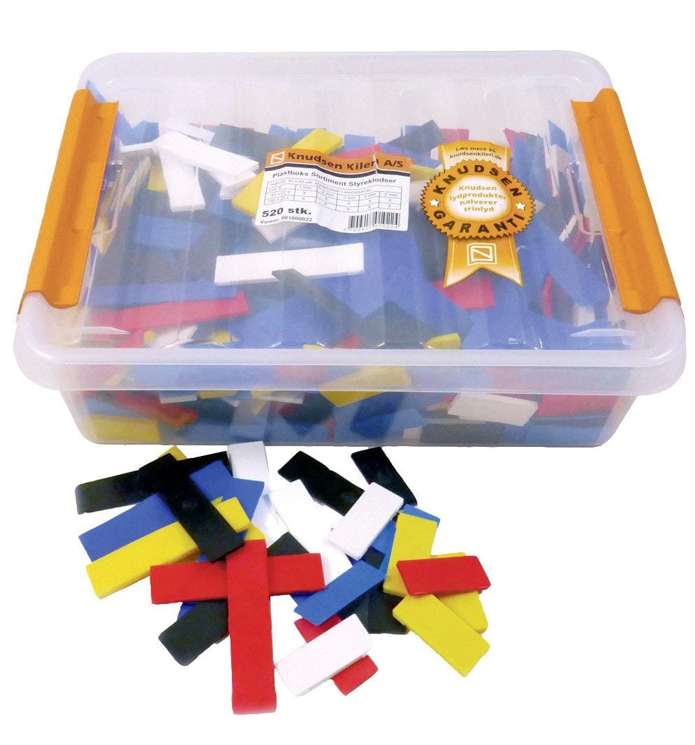 Knudsen styreklodsmix i plastkasse assorteret 520 stk.