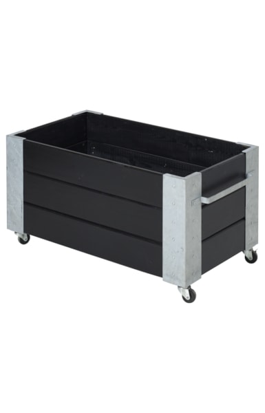 Plus Cubic blomsterkasse grundmalet i gråbrun 120 x 50 x 95 cm