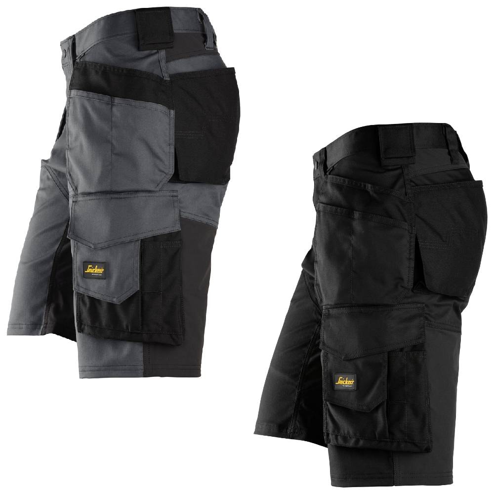 Snickers 6151 AllroundWork stretch shorts med hylsterlommer koksgrå/sort str. 64