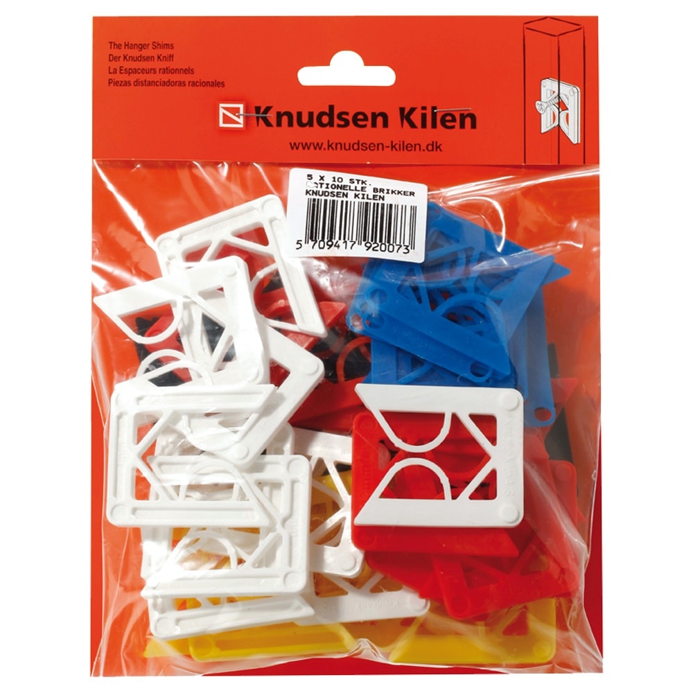 Knudsen afstandsbrik rat. SB assorteret 5 x 10 stk.