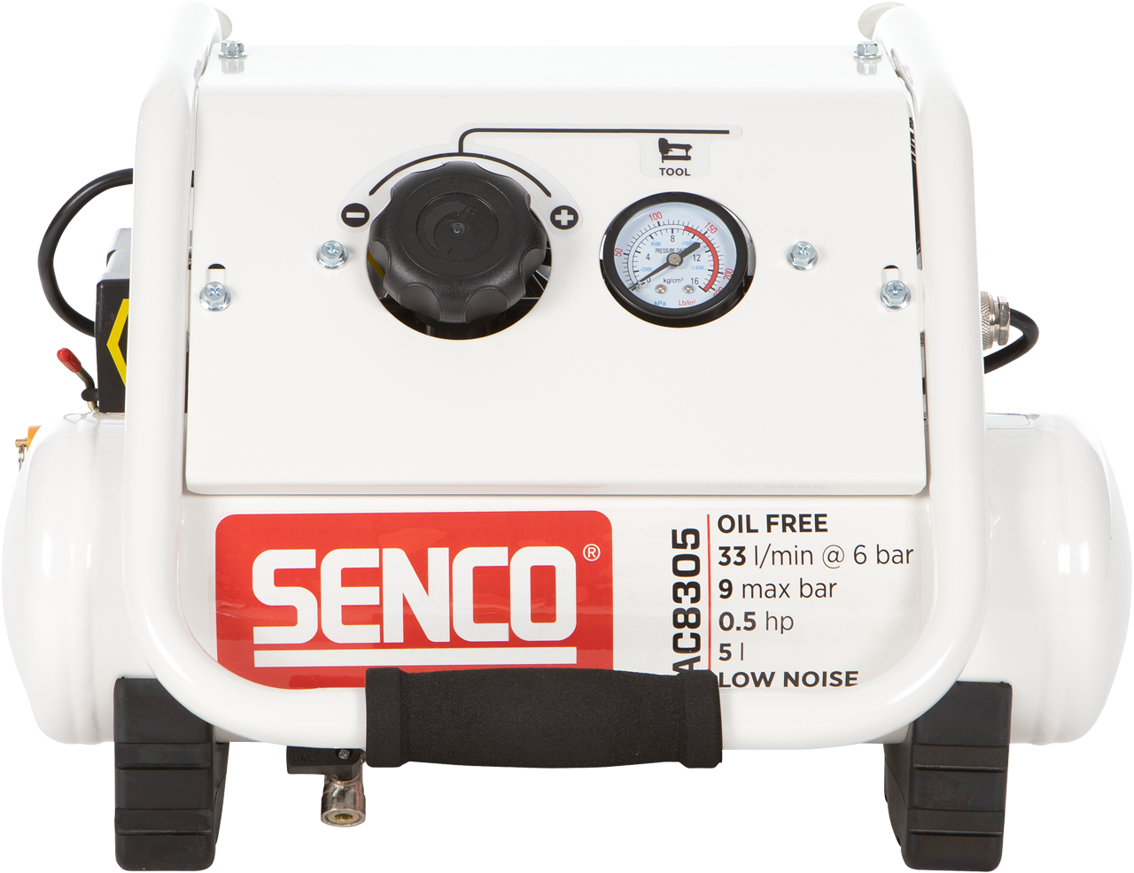 Senco Kompressor AC8305 9bar 5l oliefri, lydisoleret