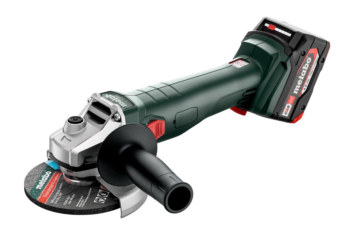 Metabo vinkelsliber W 18 L 9-125 med 2x4Ah batterier og lader