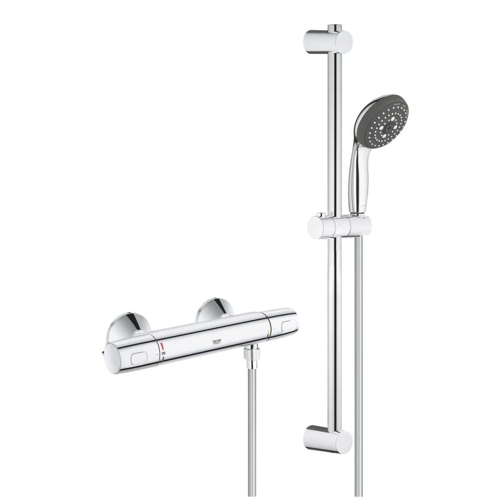 Grohe Precision Trend brusesæt i krom med termostat