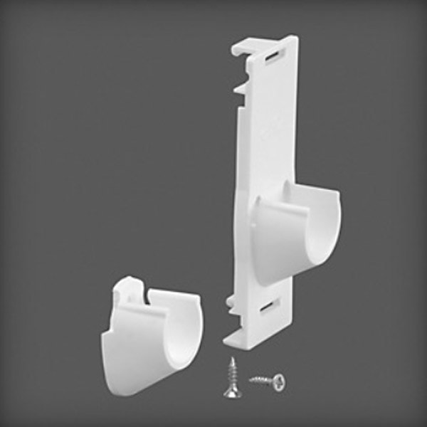 Elfa bøjlestangsholder i hvid, stativ/væg Pakke med 2 stk.