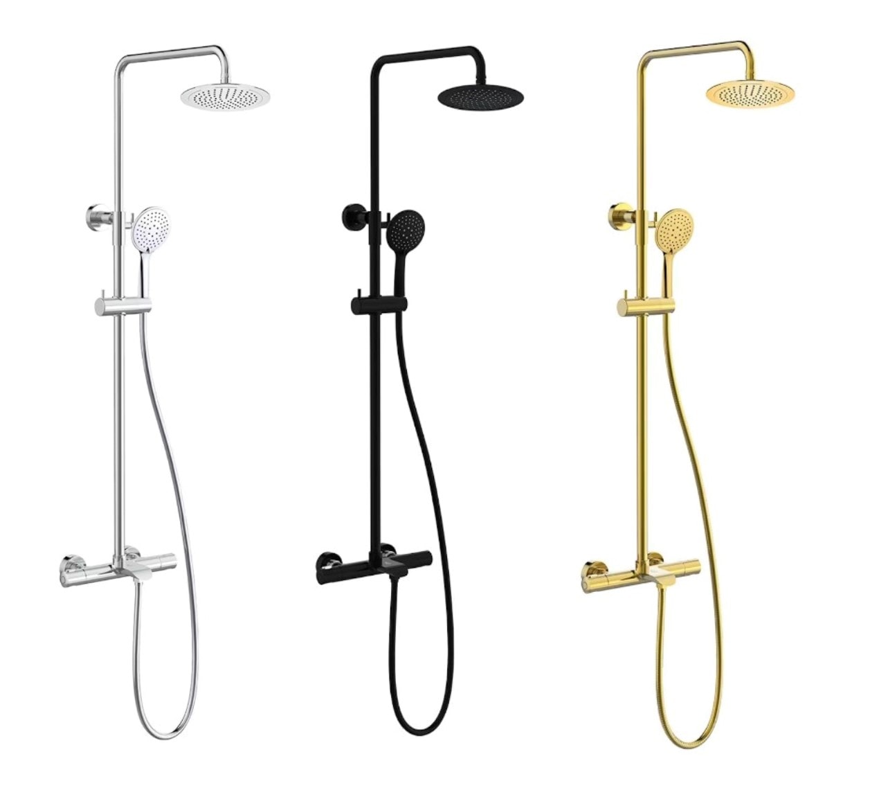 Bathlife Brusa Tapp brusesystem messing med hovedbruser Ø240 mm