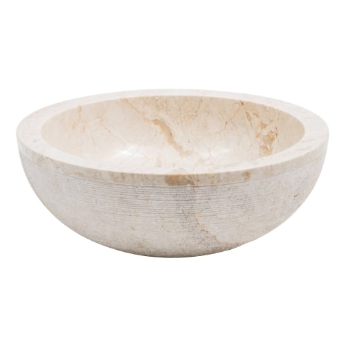 GemLook GL331 håndlavet håndvask i beige marmor Ø40 cm