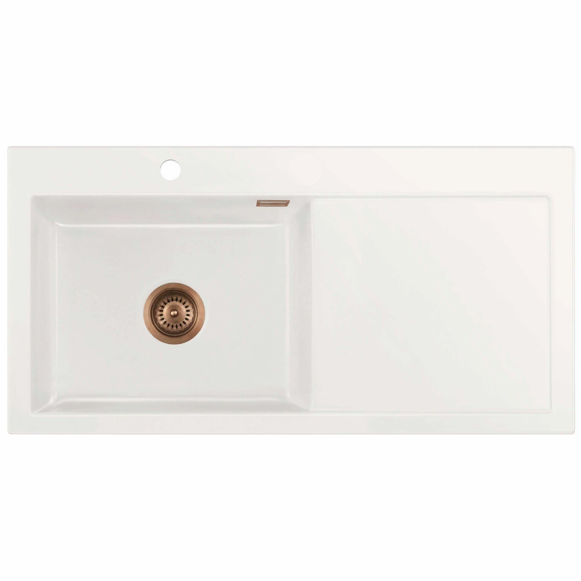 Lavabo Mera 100 SL køkkenvask med bakke th hvid keramik/krom afløb 1000x510 mm