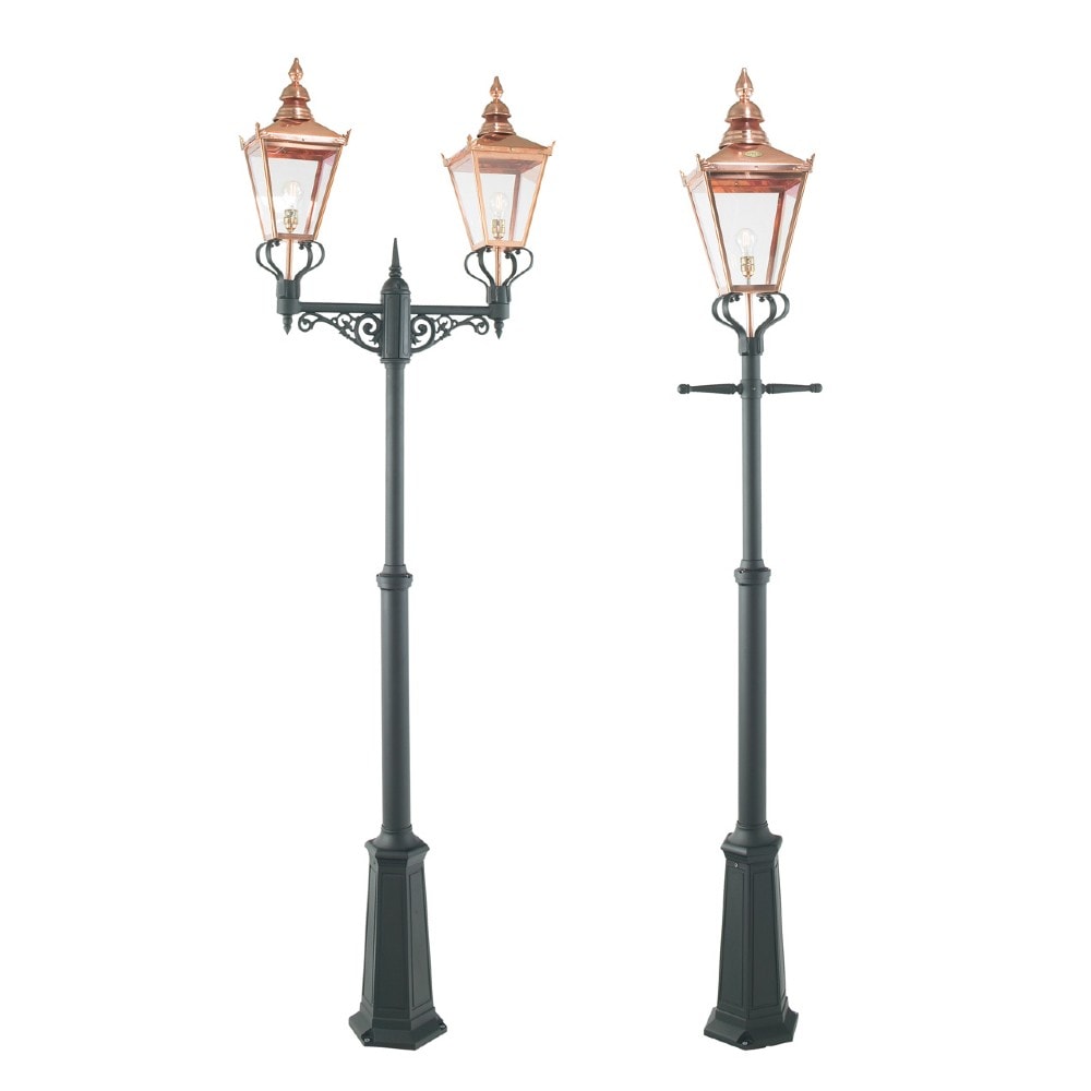Norlys Chelsea lygtestolpe kobber med 1 lygtehoved E27 IP44