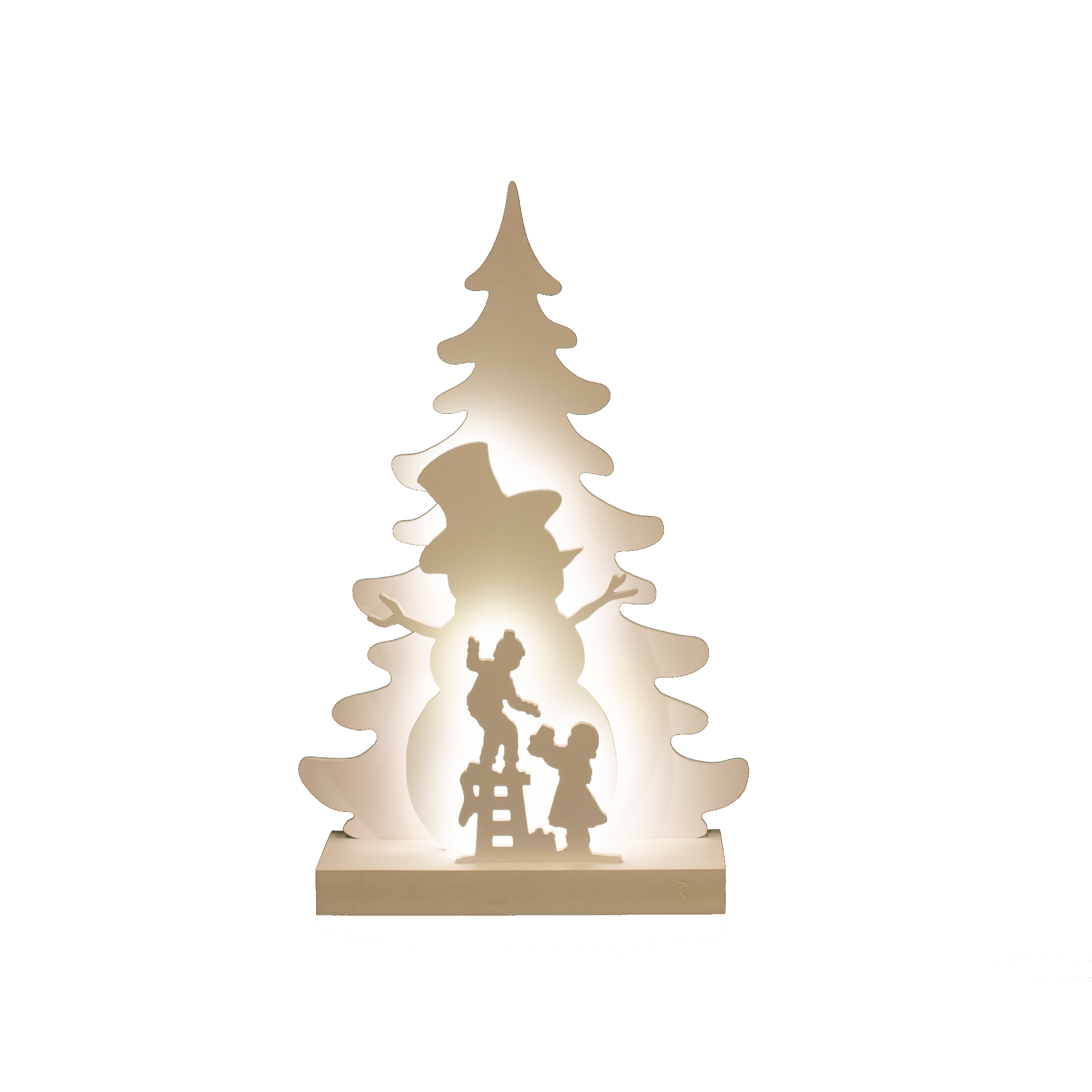 Nordic Winter 3D LED julesilhuet med snemandmotiv