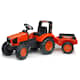 Falk Kubota traktor i rød med vogn 3 - 7 år