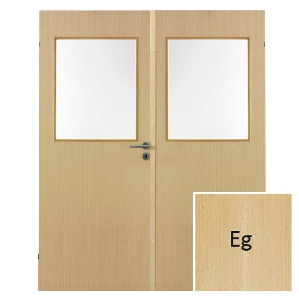 Swedoor Easy nature G21+G21 40 mm natur eg dør m. glas 82,5+82,5x204 cm (17x21)