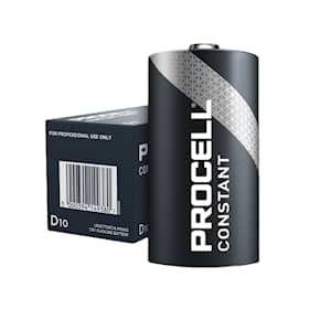 Duracell Procell Constant batterier D / LR20. Pakke med 10 stk.