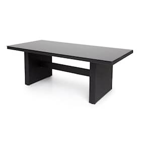 Venture Design Padova spisebord i grå kunstflet og sort glas 200 x 100 cm