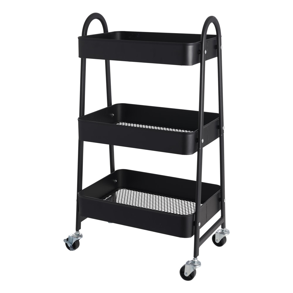 Day rullevogn sort med 3 hylder/kurve 44 x 30 x 79 cm