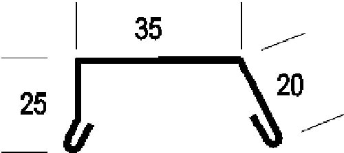 Alu kapsel 25 x 35 x 20 mm. med skrå bagkant.Hetag nr. 8b / Jual 9-2535