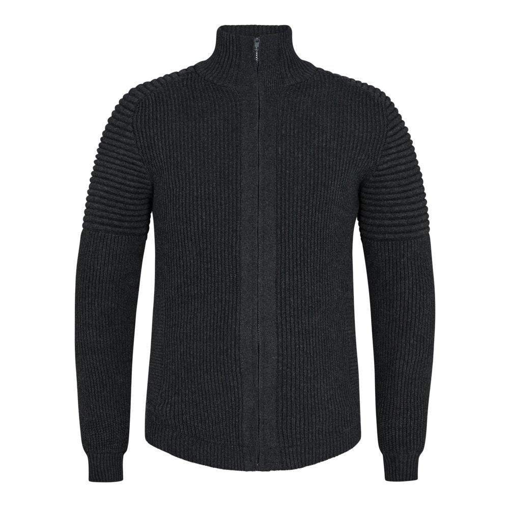 Engel Extend Windbreaker cardigan dark grey melange