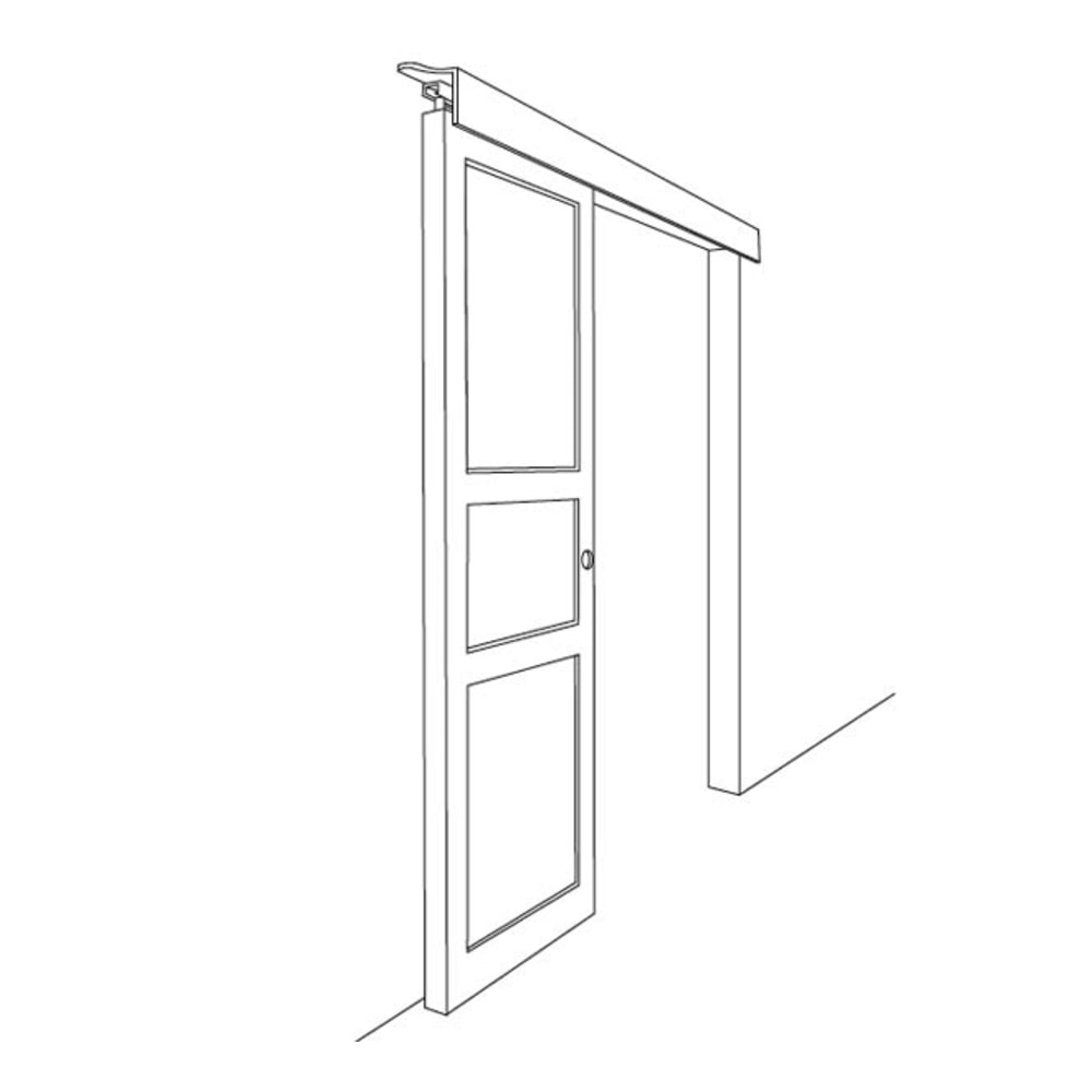 Swedoor Clever-Line skydedørskappe ubehandlet fyr inkl. skydedørsskinne og vogn