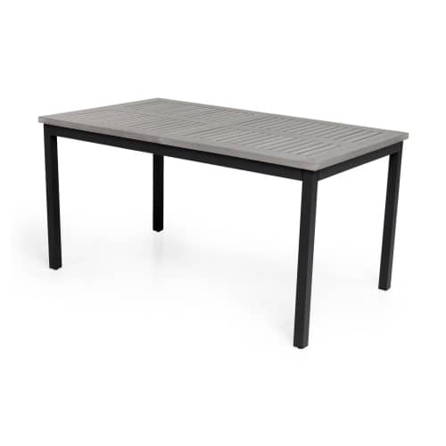 Venture Design Albany spisebord i sort alu og grå aintwood 160/240 x 100 cm