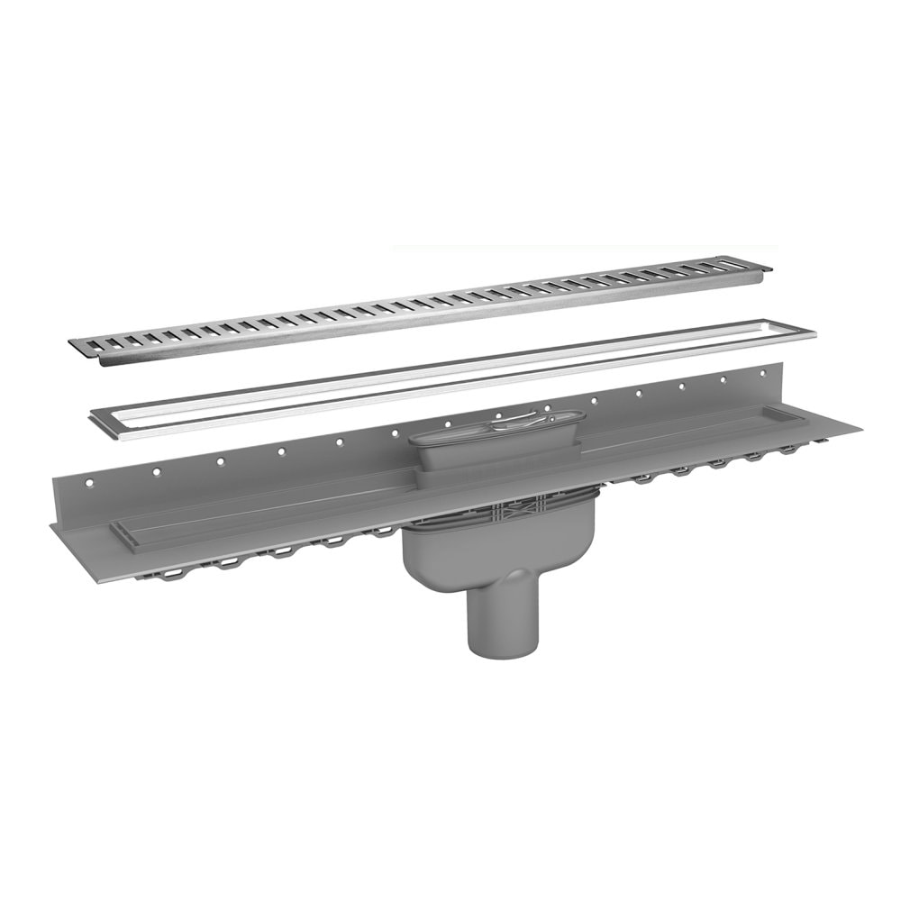 Purus Line sampak rist/ramme RIB Ø75 mm lodret udløb komplet med vandlås 900 mm