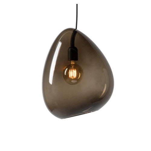 Belid Ocean pendel i røgfarvet glas/sort ledning Ø31,7 cm E27