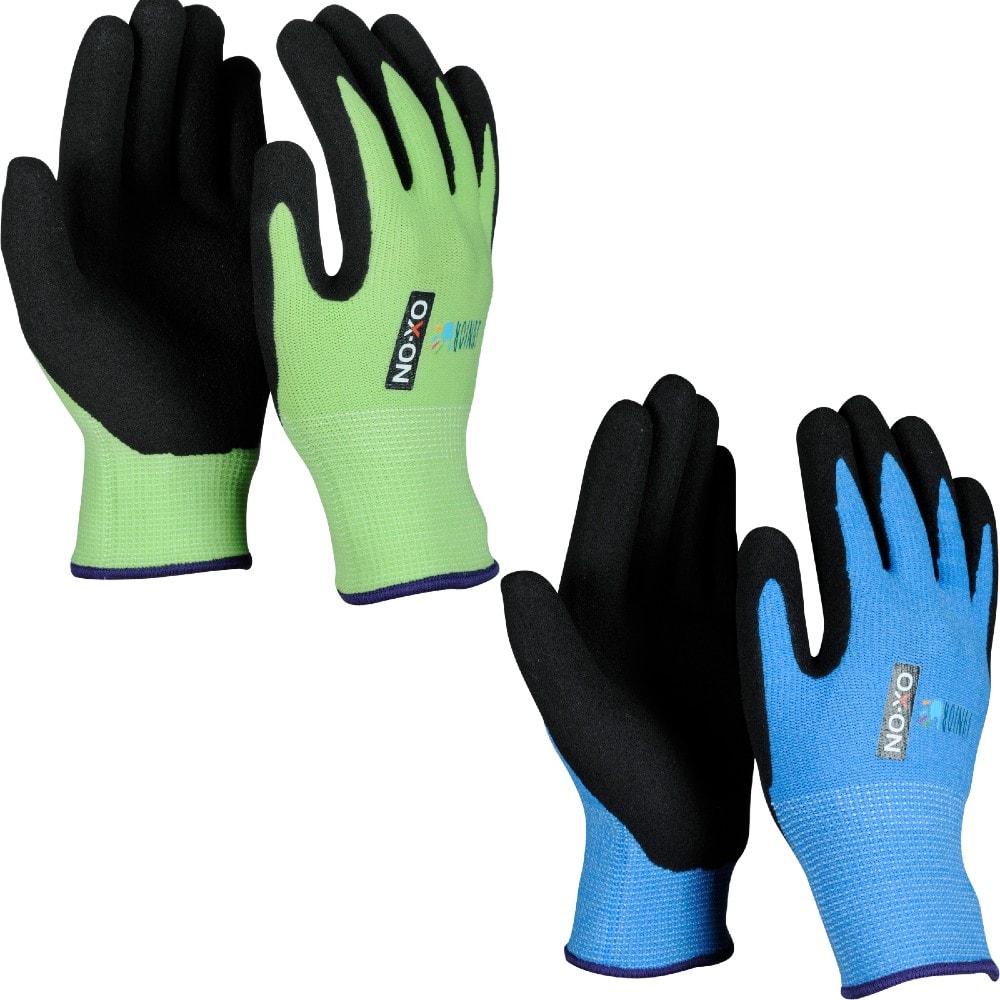 OX-ON Junior 10000 strikhandske blå med PU belægning