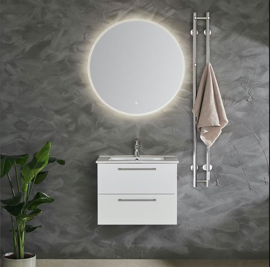 Bathlife Lust 1200D vaskeskab i hvid med håndvask