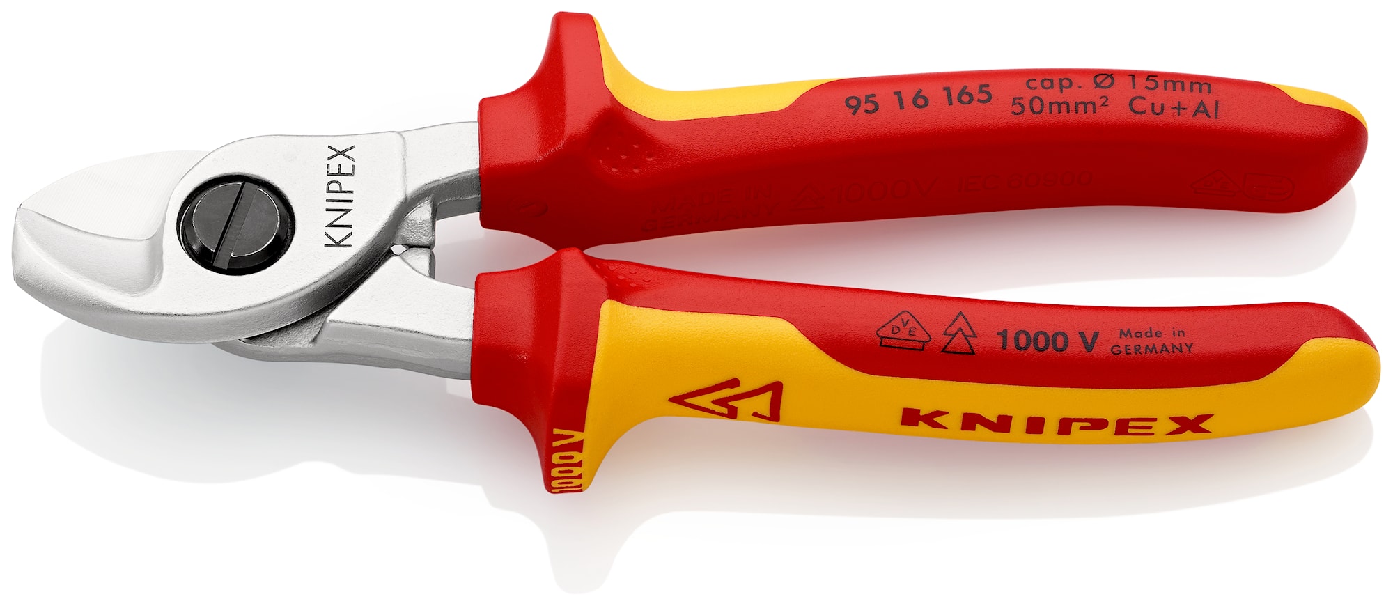 Knipex VDE 1000V kabelsaks, forkromet 165 mm