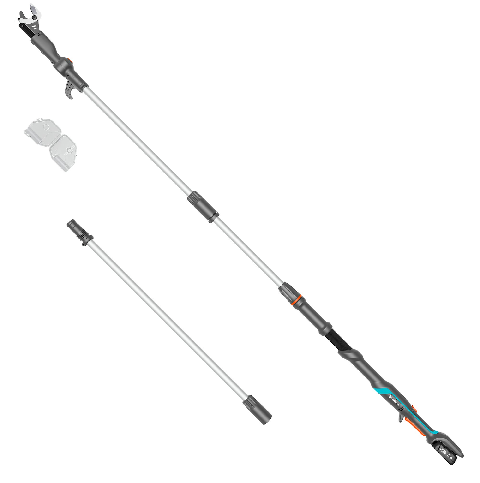 Gardena HighCut 360/18V grensaks med teleskop inkl. batteri og lader