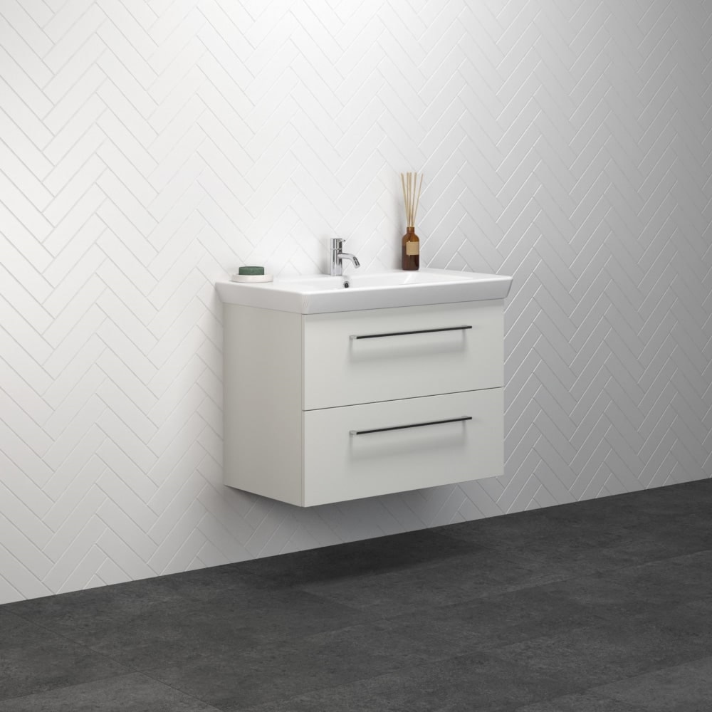 Scanbad Multo vaskeskab 125 cm D44 cm varm eg Lotto XL vask 2 skuffer