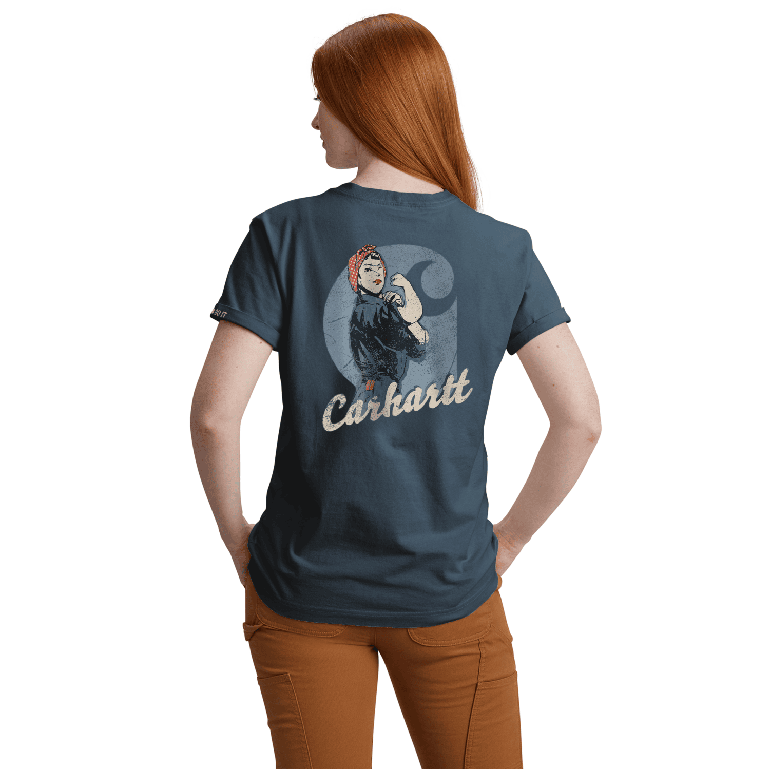Carhartt Dearborn Loose Rosie T-Shirt Women Iron Blue XL