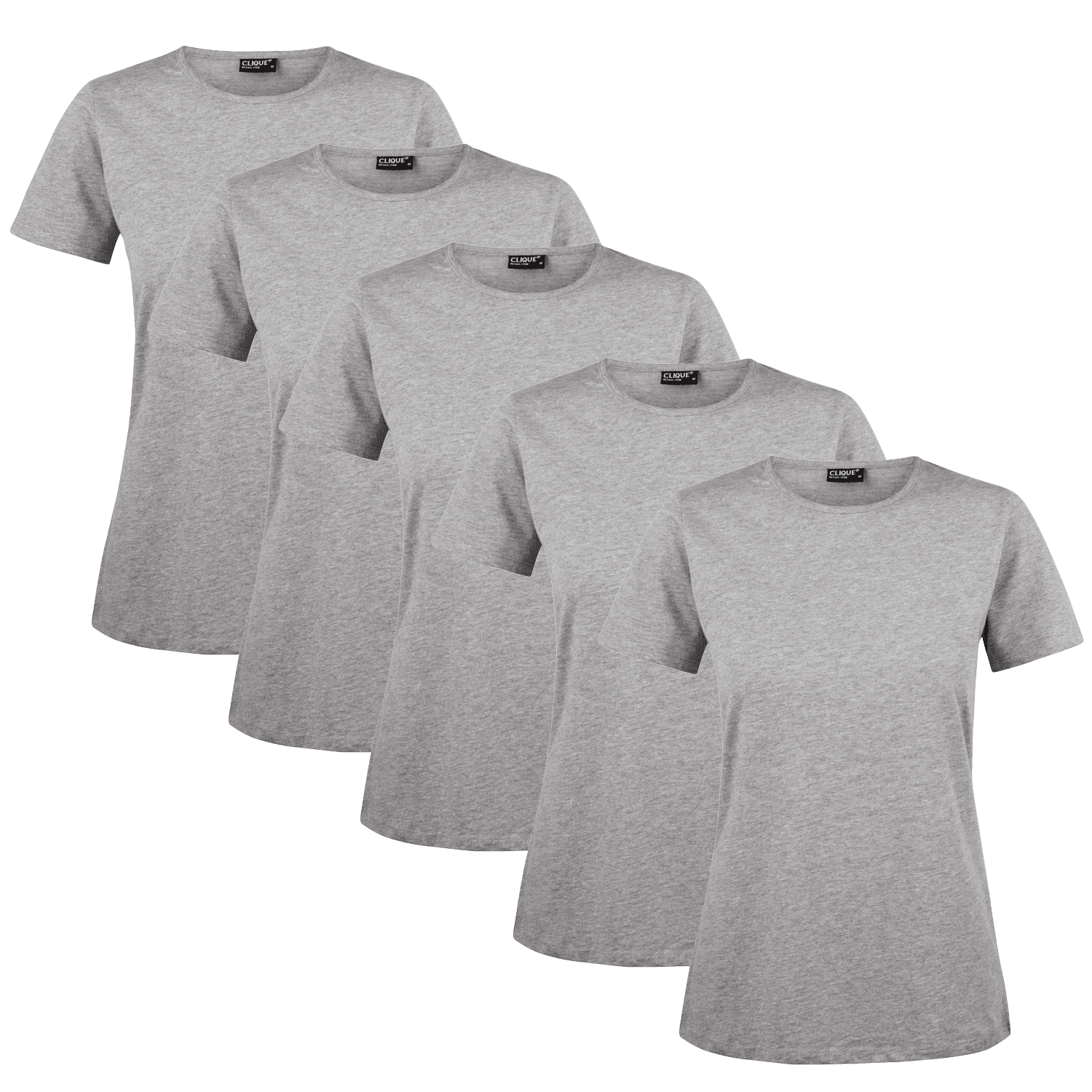 Clique T-shirt Damer 5-pack Grey Melange