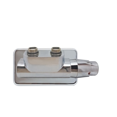 Kriss Twin vinkel ventilsæt i krom med returtermostat, venstre Centermål 50 mm