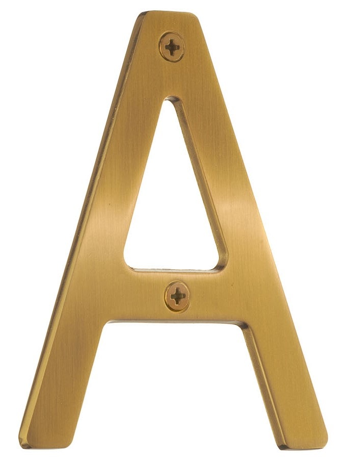 Beslagsboden Villa husbogstav C i børstet messingfinish H105 mm